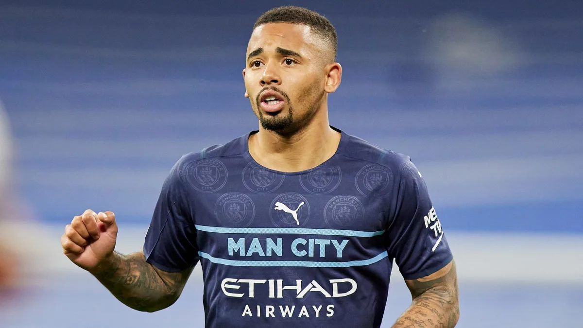 Gabriel Jesus in action for Manchester City.
