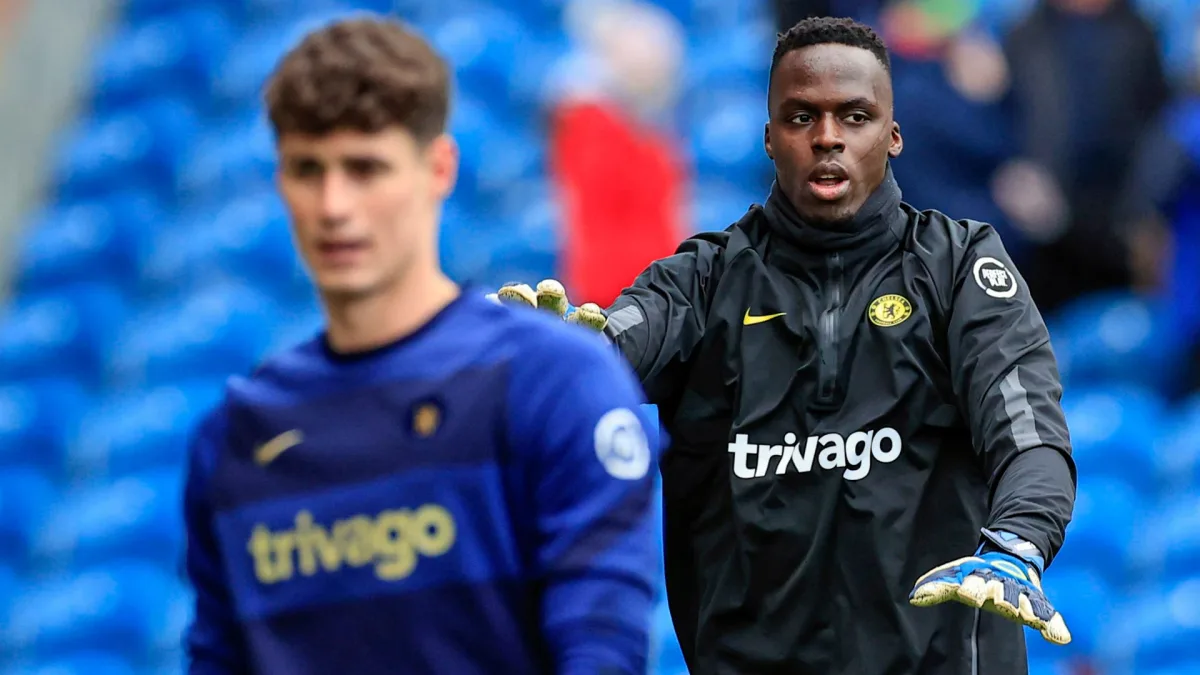 Chelsea goalkeepers Kepa Arrizabalaga and Edouard Mendy.