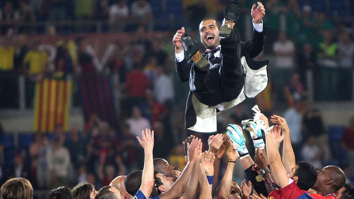 Pep Guardiola as Barcelona manager.