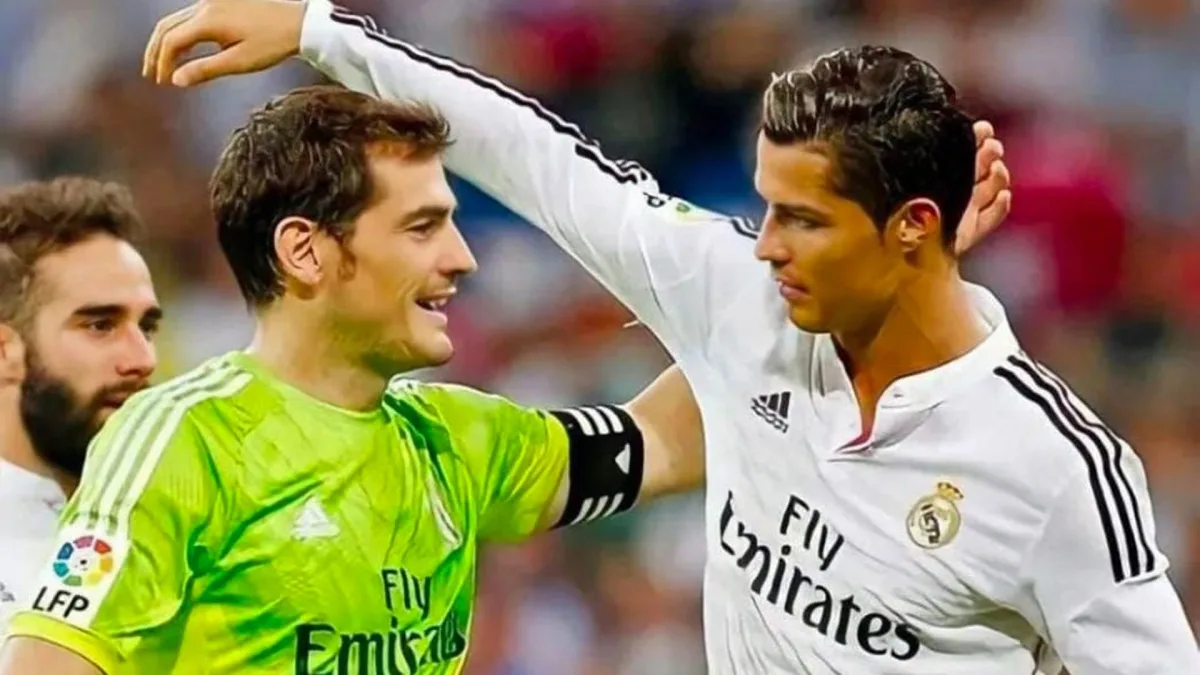 Iker Casillas and Cristiano Ronaldo at Real Madrid.
