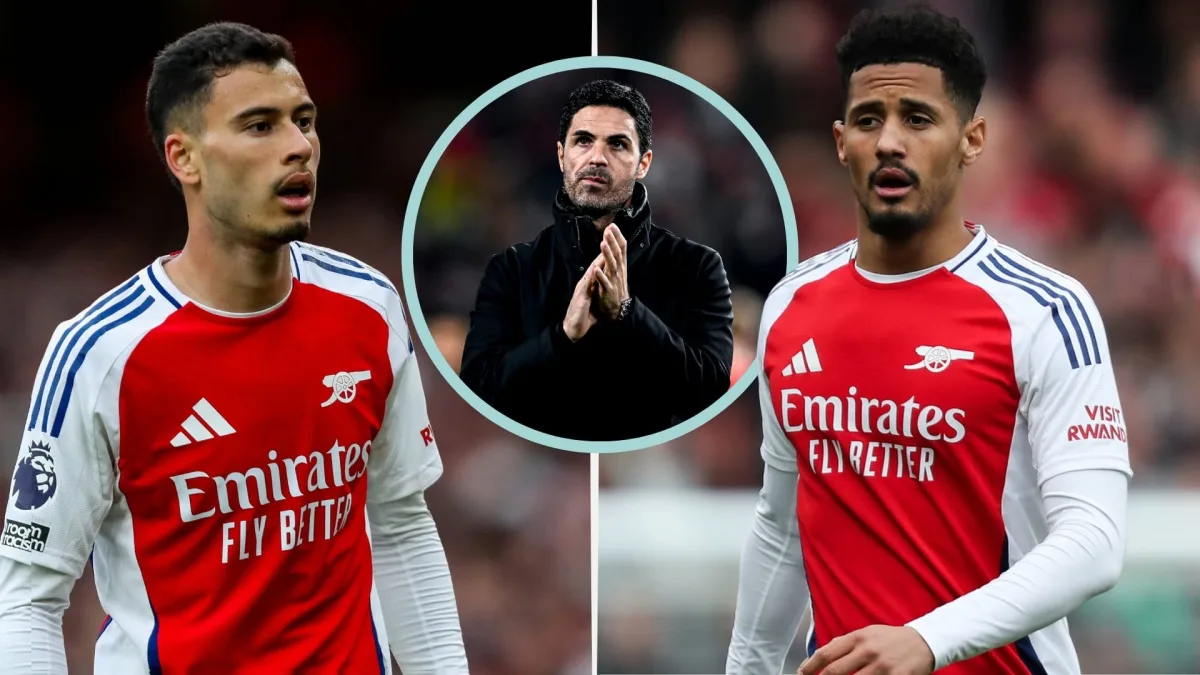 Gabriel, Mikel Arteta, William Saliba, Arsenal, 2024/25