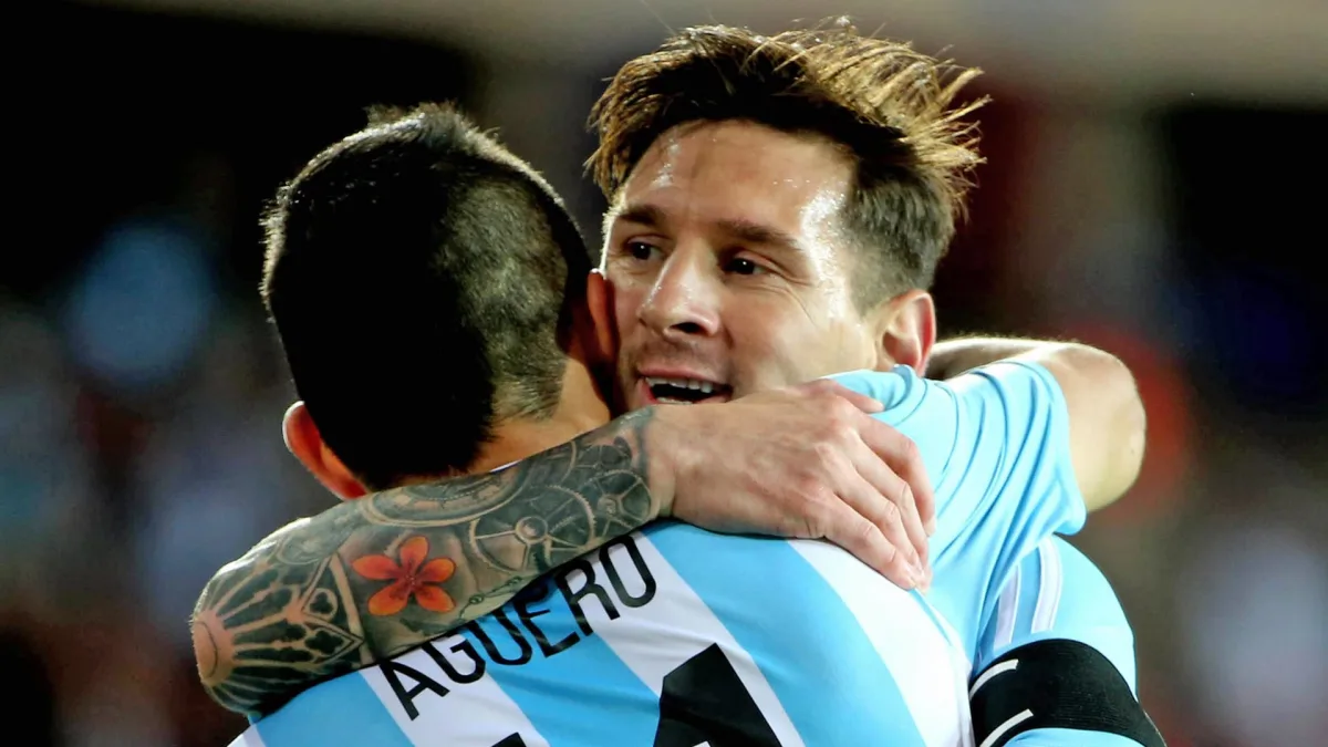 Aguero and Messi in action for Argentina