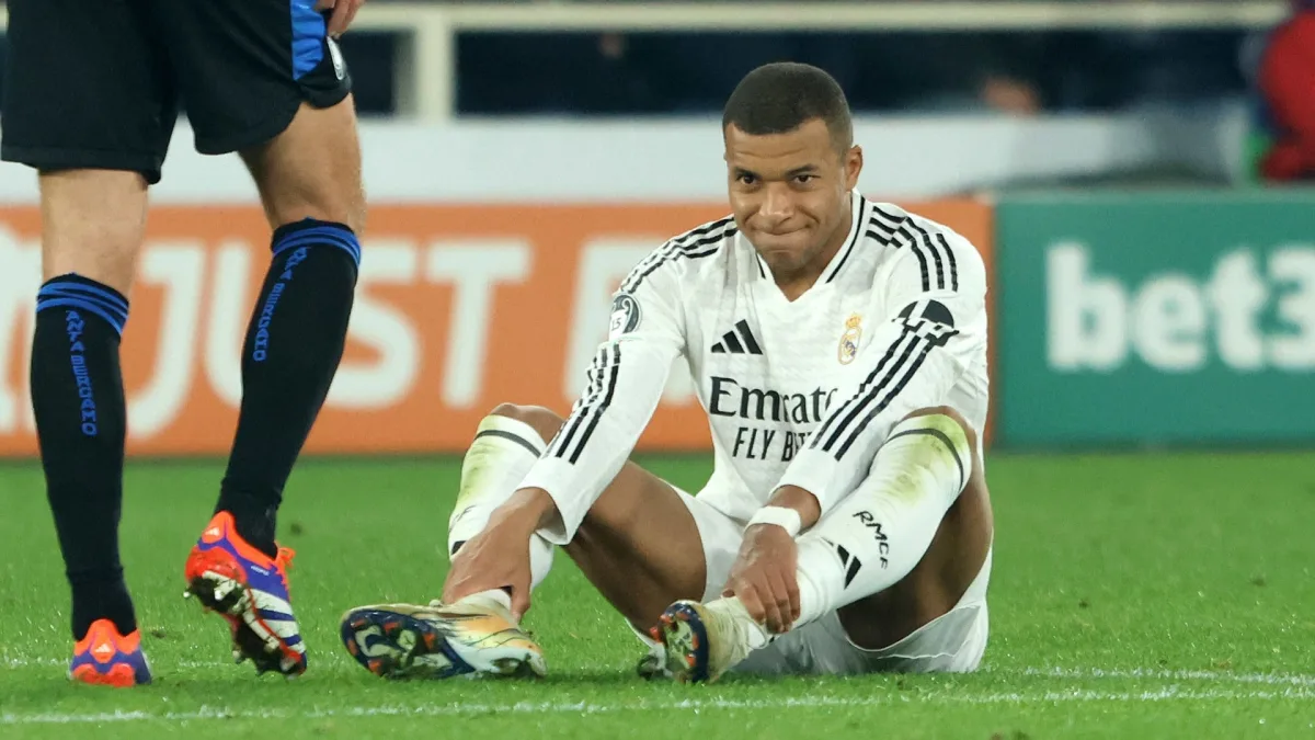 Real Madrid's Kylian Mbappe picked up a hamstring injury against Atalanta in the Champions League