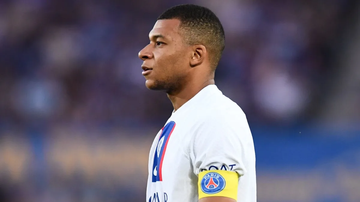 Kylian Mbappe playing for PSG