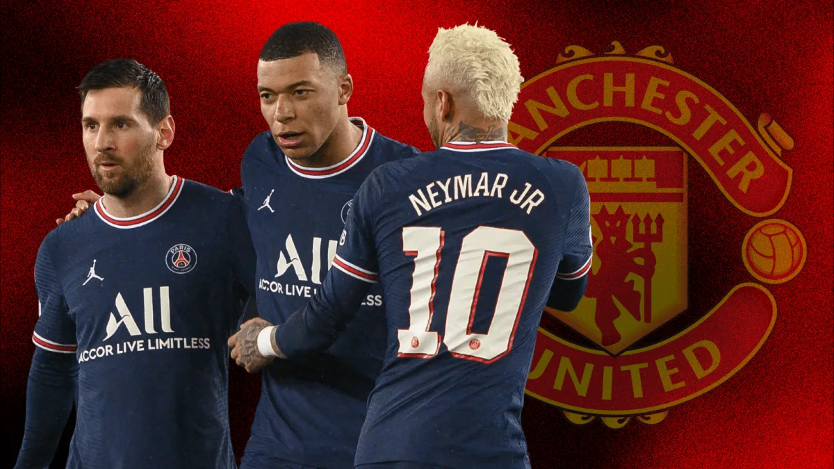 Neymar, Kylian Mbappé, Lionel Messi, PSG, Manchester United