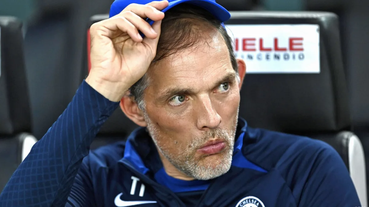 Thomas Tuchel on the Chelsea bench.