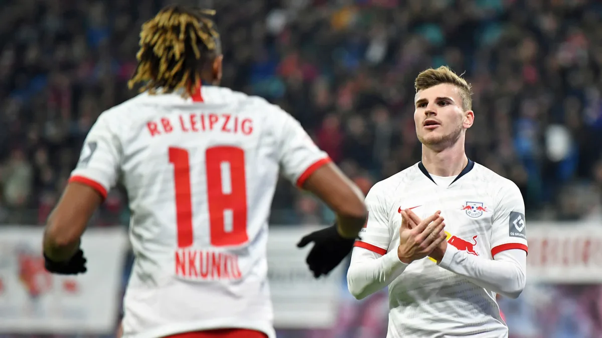 Christopher Nkunku and Timo Werner at Leipzig