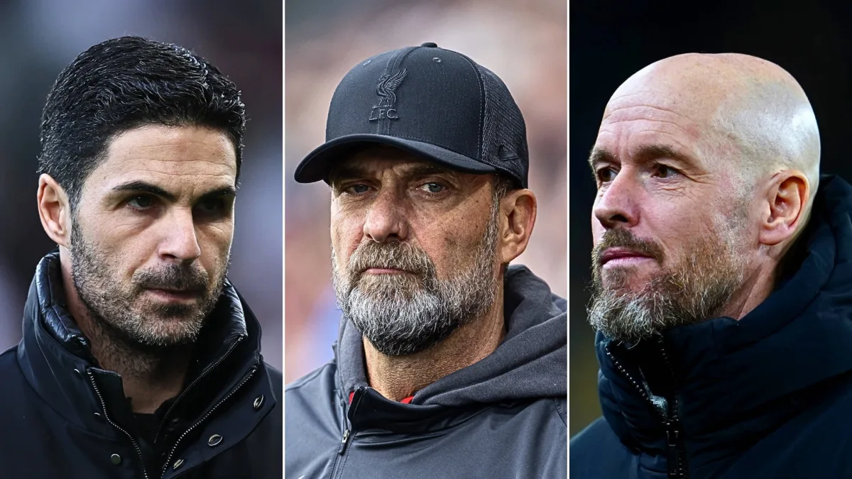 Mikel Arteta, Jurgen Klopp, Erik ten Hag