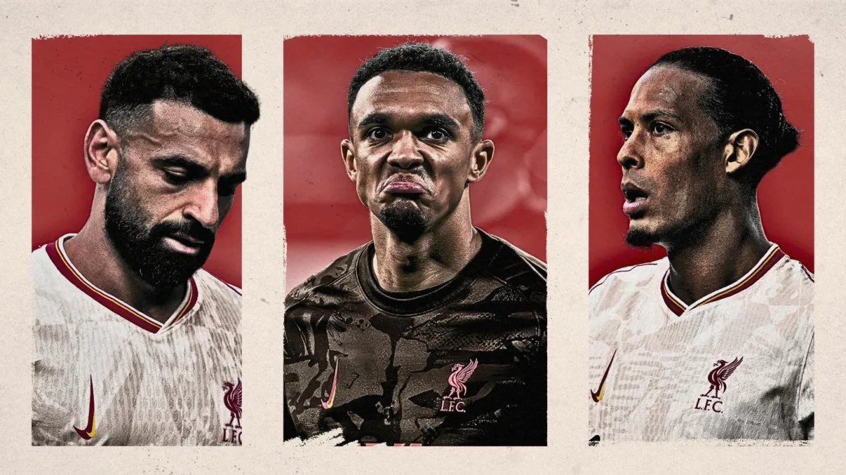 Mohamed Salah, Trent Alexander-Arnold, Virgil van Dijk, Liverpoo, 2024/25