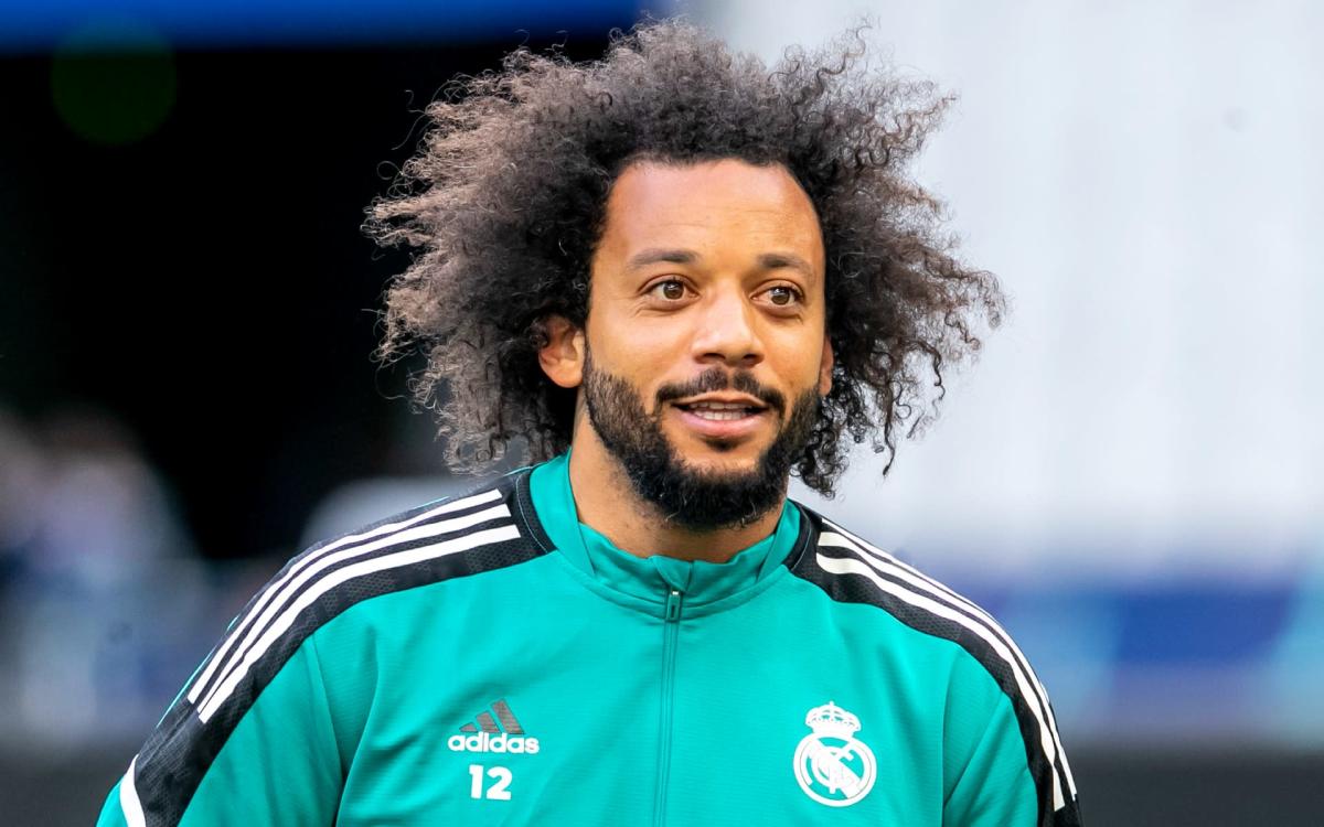 Real Madrid's Marcelo trains before the 2021/22 Champions League final