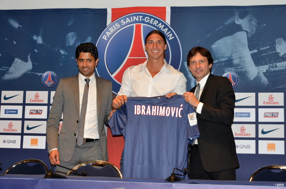 Zlatan Ibrahimovic when he signed for PSG in 2012.