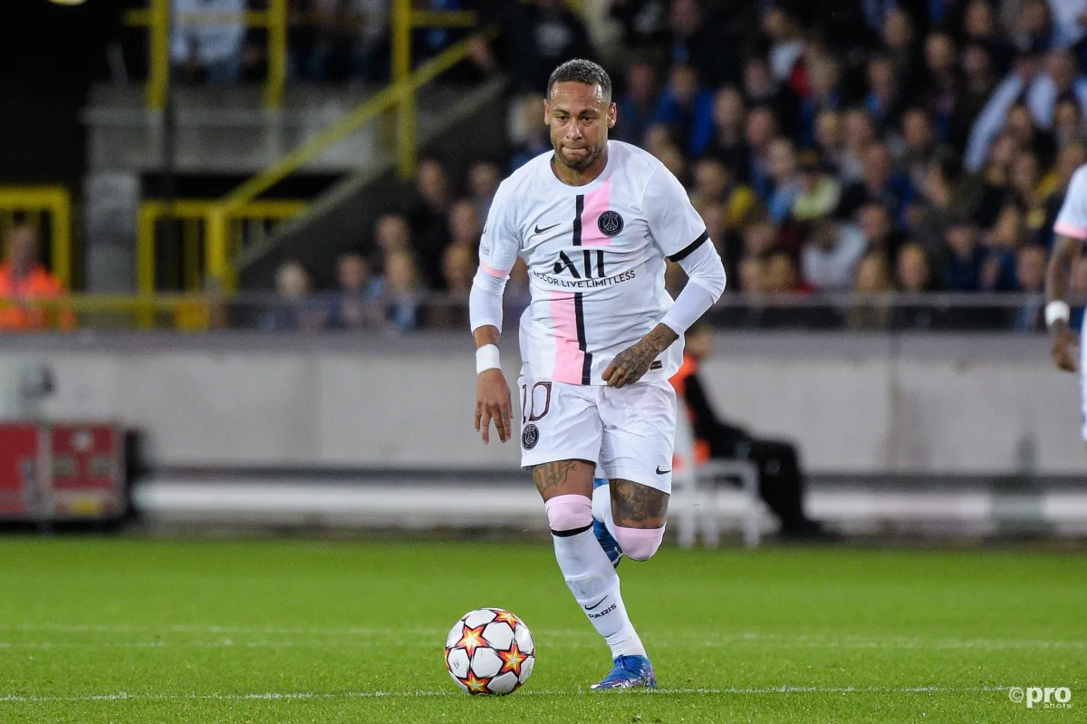 Neymar in action for PSG against Club Brugge
