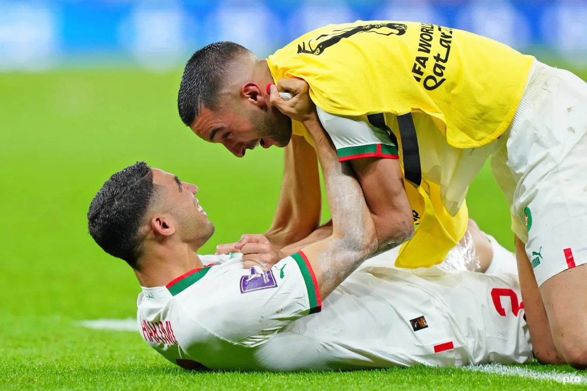 Hakimi and Morocco celebrate at World Cup