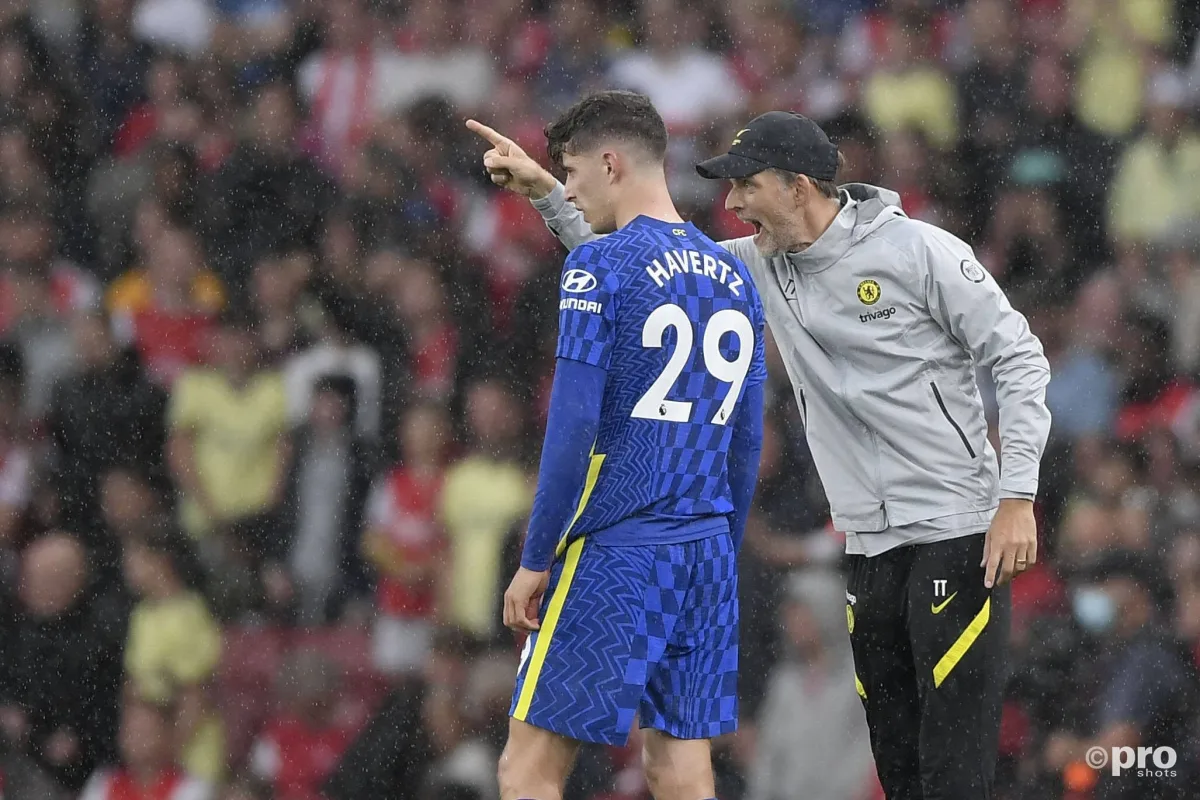 Kai Havertz with manager Thomas Tuchel at Chelsea