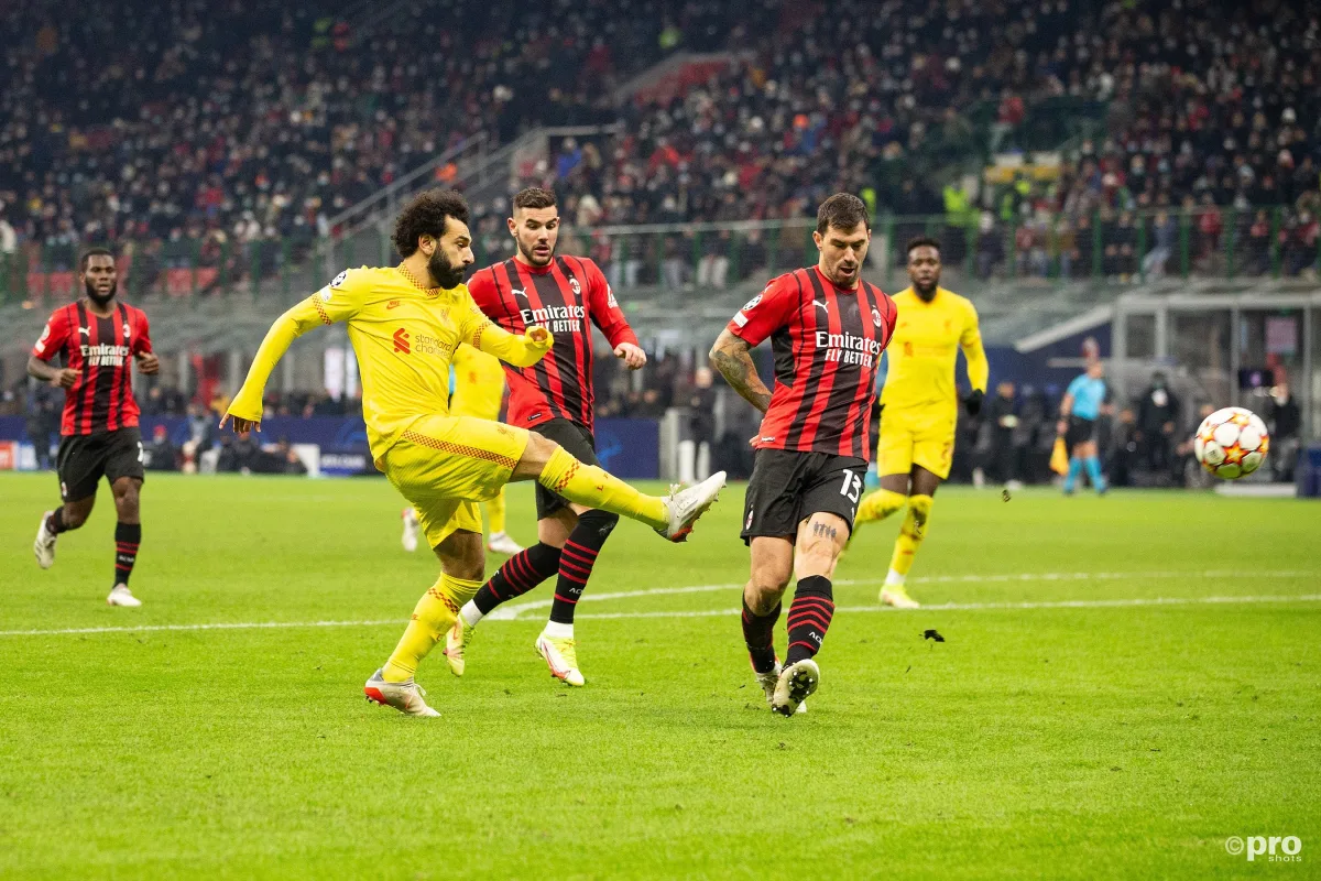 Liverpool's Mohamed Salah scores against Milan in the Champions League