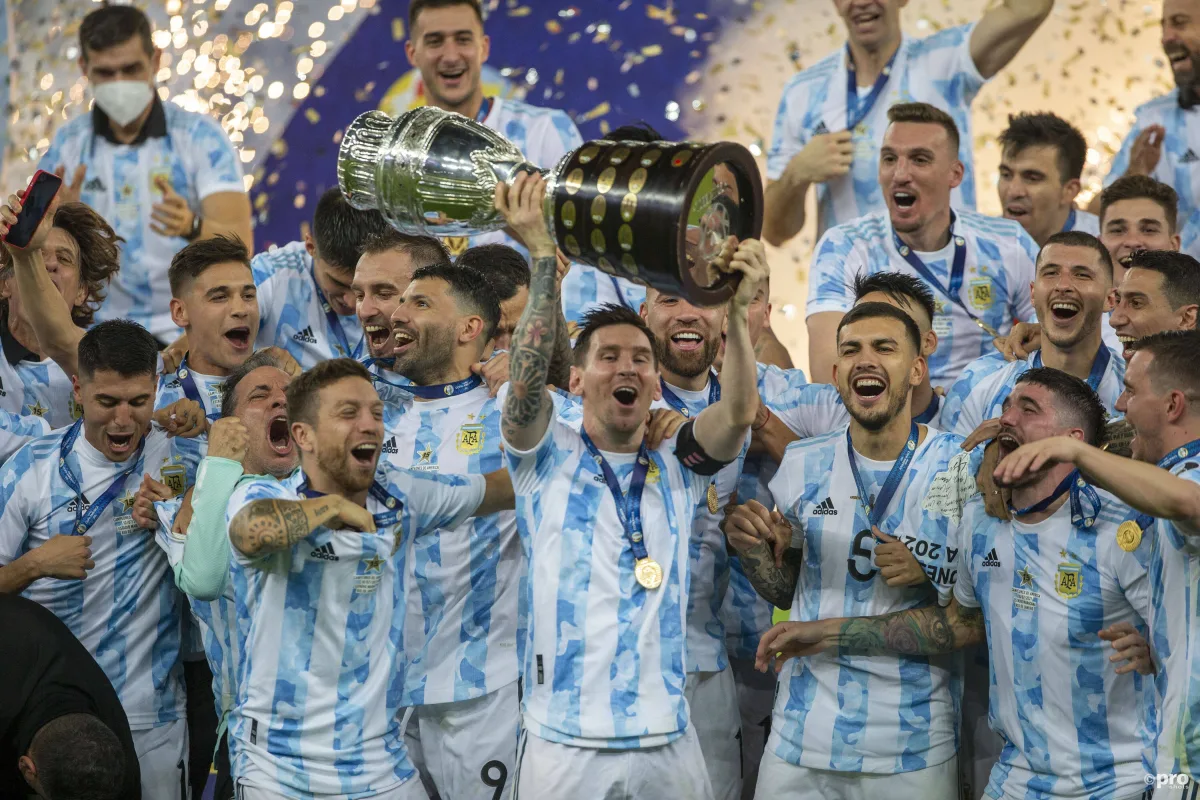 Lionel Messi lifts 2021 Copa America trophy for Argentina