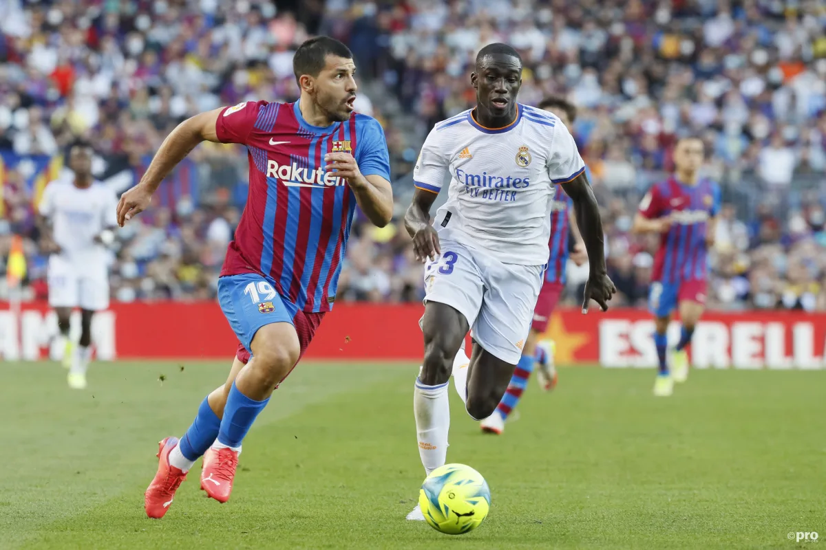 Sergio Aguero in action for Barcelona against Real Madrid in La Liga