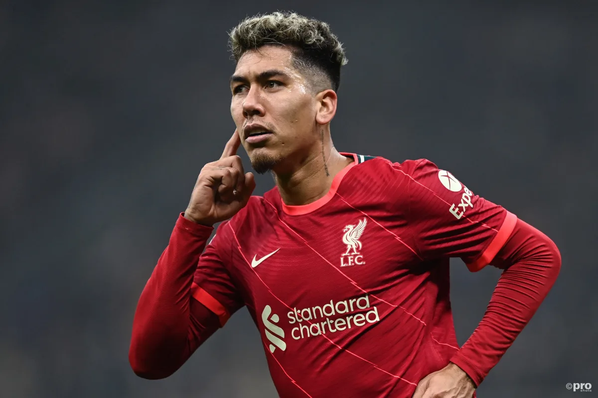 Roberto Firmino celebrates for Liverpool in their UCL win over Inter