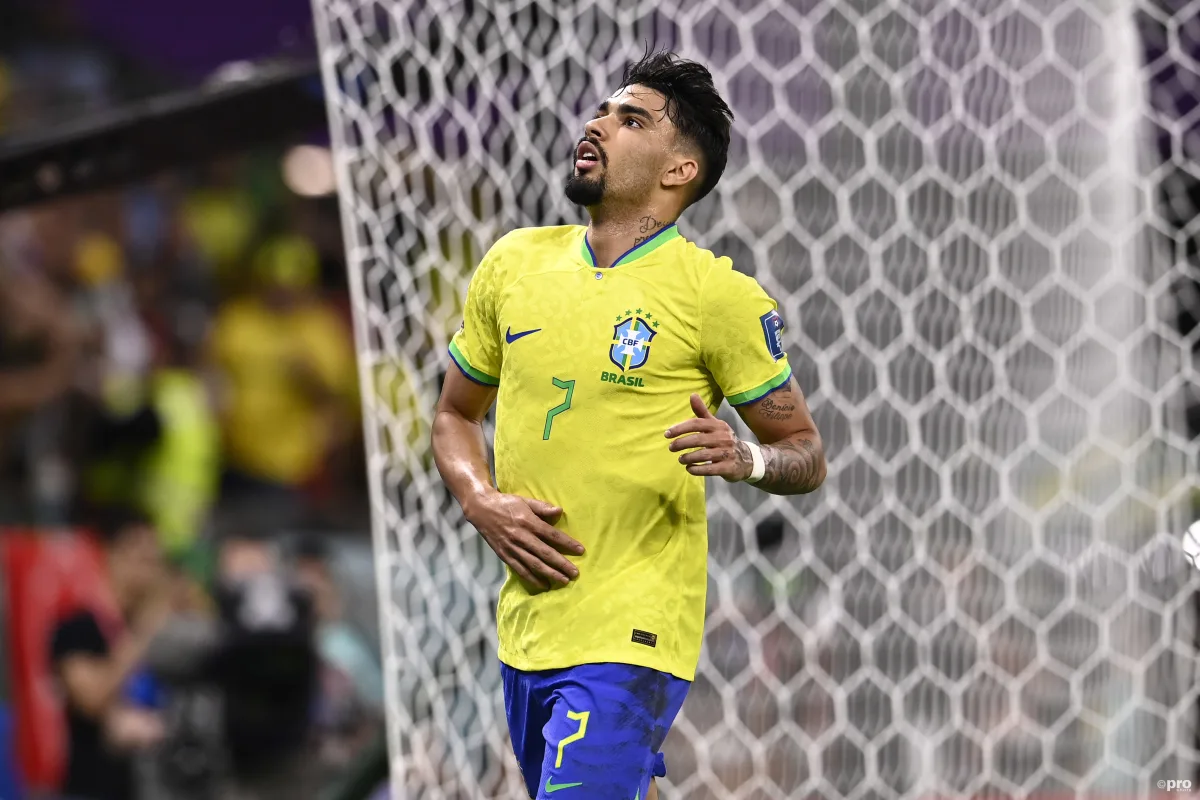 Lucas Paqueta in action with Brazil