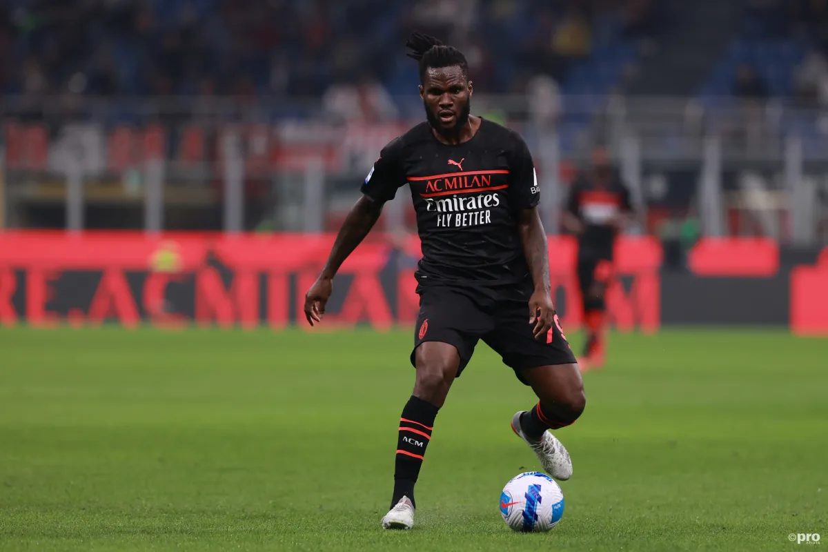 Franck Kessie of AC Milan in a Serie A match vs Hellas Verona.