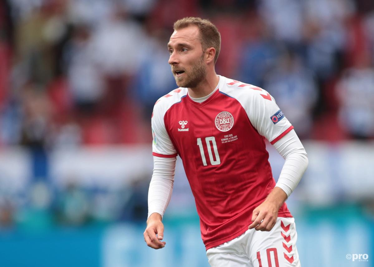 Christian Eriksen playing against Finland in Euro 2020