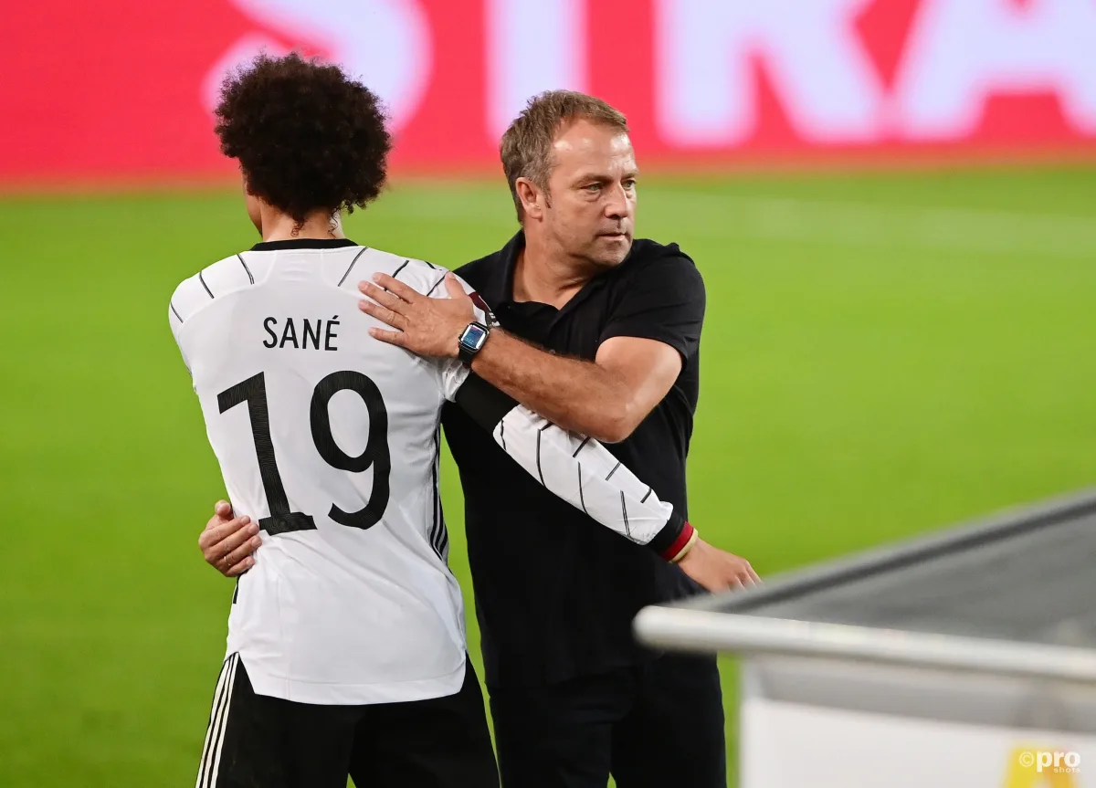 Hansi Flick and Leroy Sane, Germany, World Cup 2022 qualifier