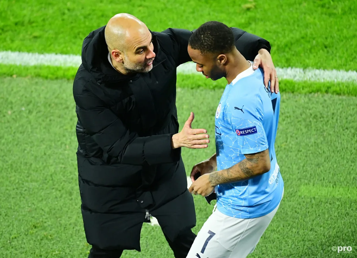 Pep Guardiola and Raheem Sterling, Man CIty