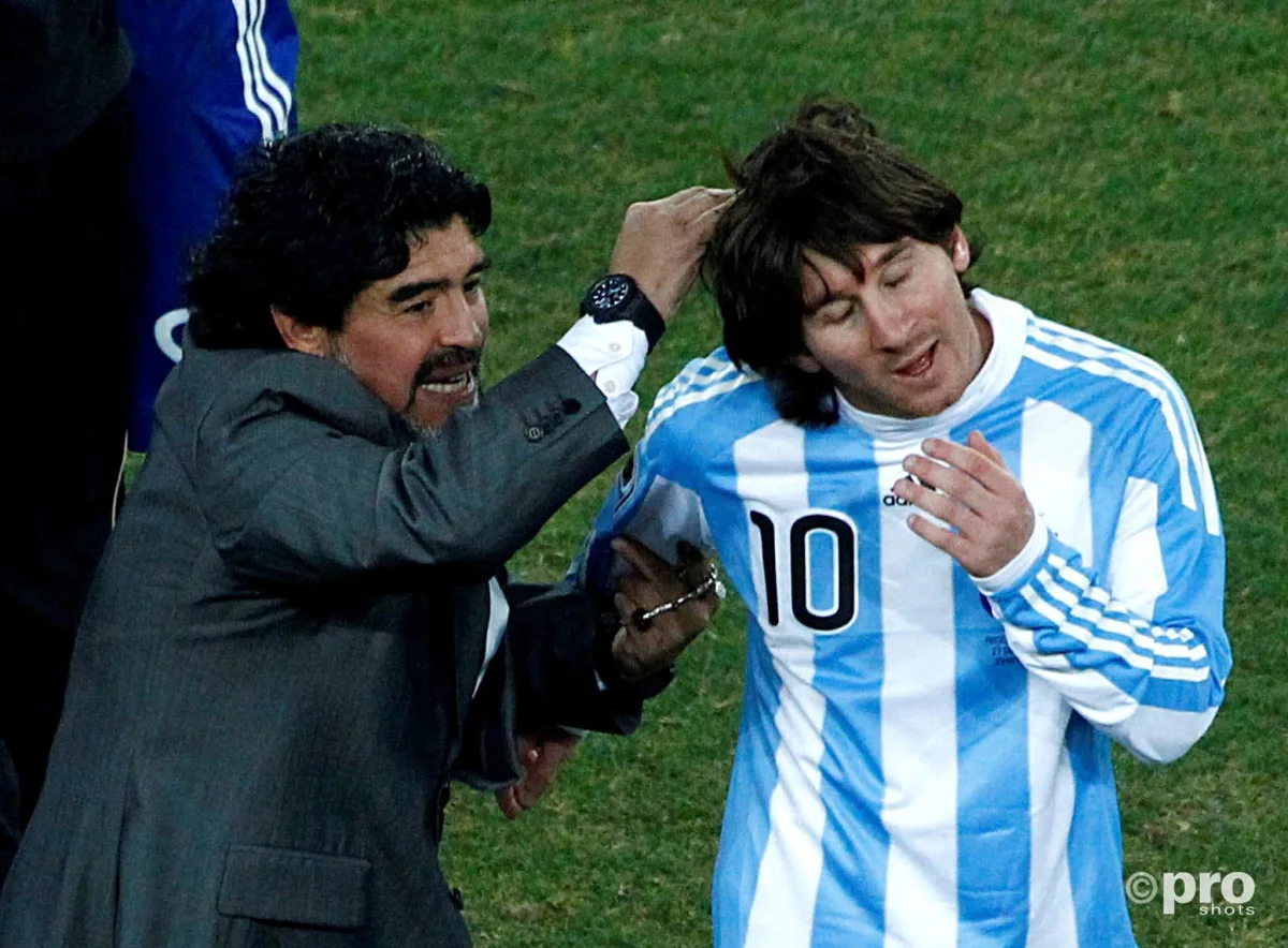 Lionel Messi and Diego Maradona, 2010 World Cup