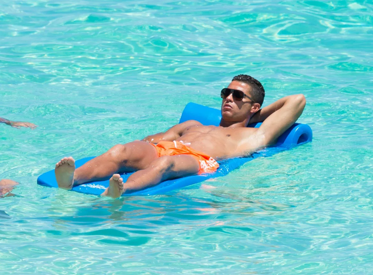Manchester United forward Cristiano Ronaldo relaxing on holiday