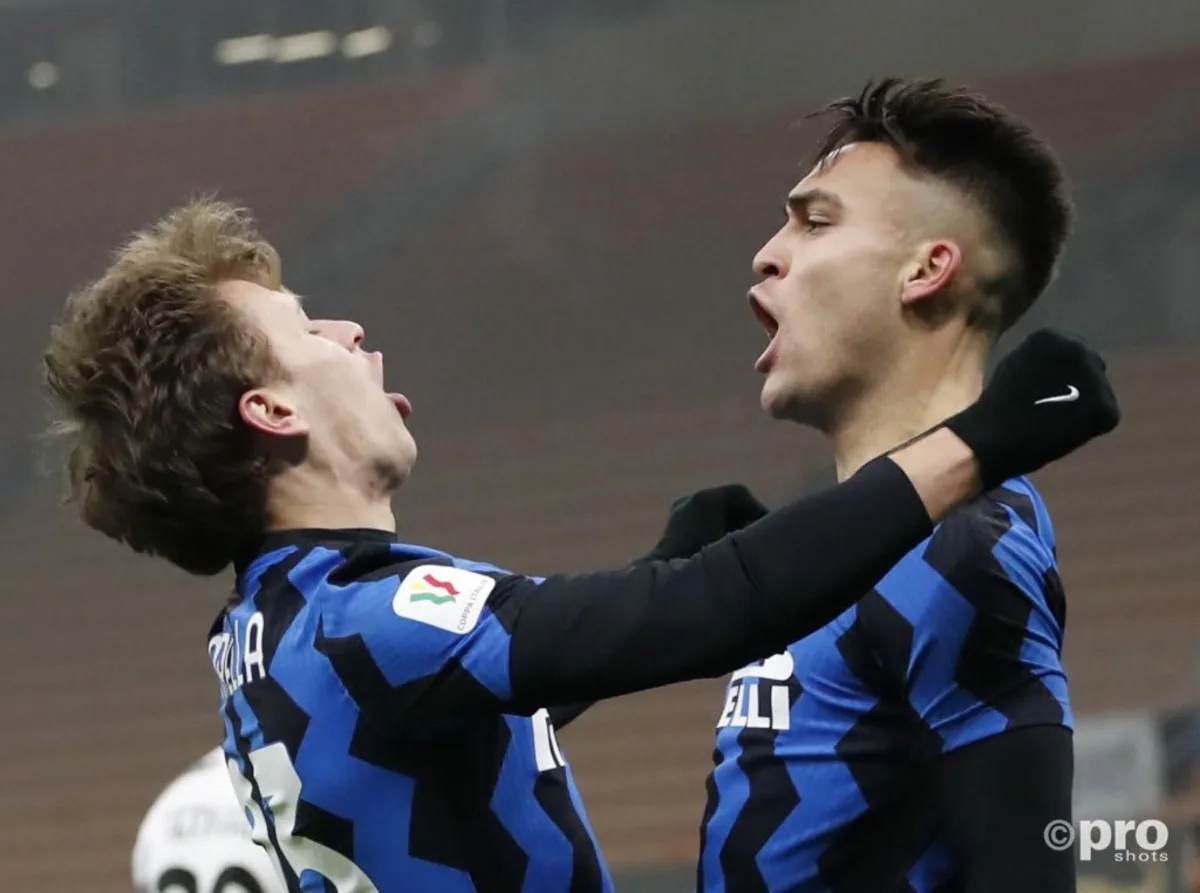 Nicolo Barella and Lautaro Martinez, Inter