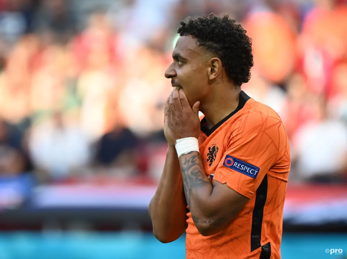 Donyell Malen in action for Netherlands at Euro 2020