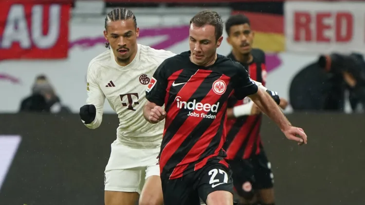 Mario Gotze in action for Frankfurt vs Bayern