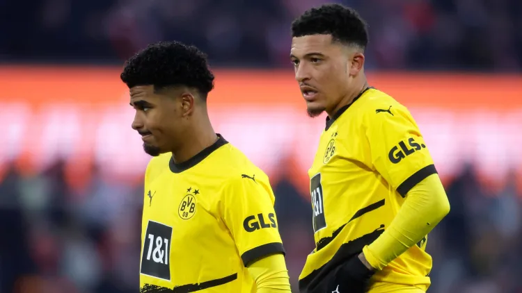 Ian Maatsen (left) with Jadon Sancho (right)