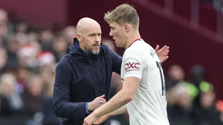 Erik ten Hag and Rasmus Hojlund