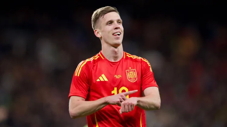 Dani Olmo in action for Spain