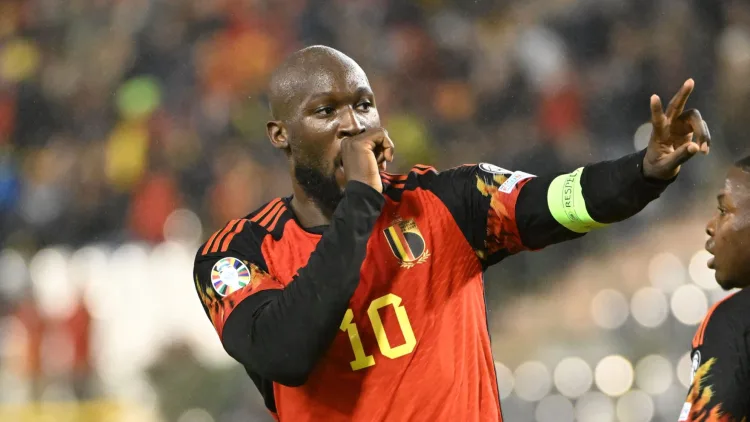 Romelu Lukaku in action for Belgium