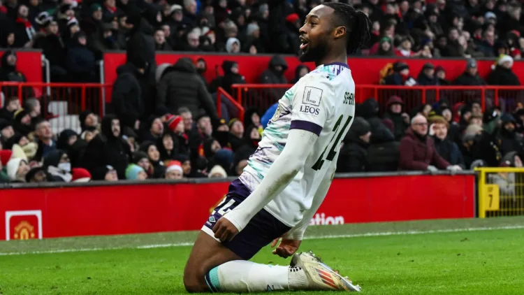 Antoine Semenyo celebrates scoring for Bournemouth against Man Utd