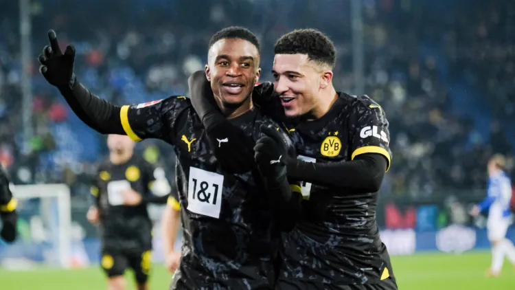 Jadon Sancho with Youssoufa Moukoko, Borussia Dortmund