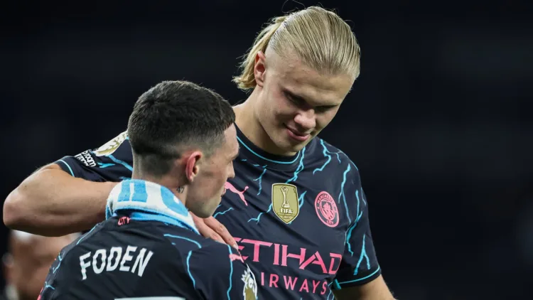 Phil Foden with Erling Haaland, Man City