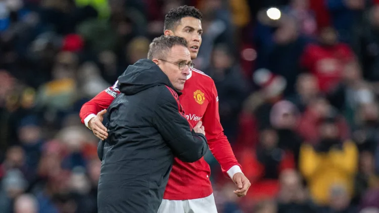 Cristiano Ronaldo and Ralf Rangnick at Man Utd