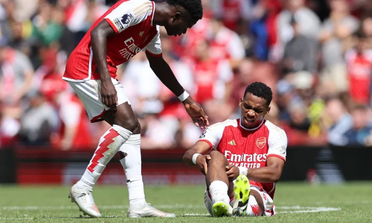 Jurrien Timber was injured just 50 minutes into his league debut for Arsenal.