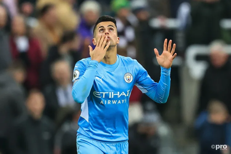 Cancelo in action for Man City