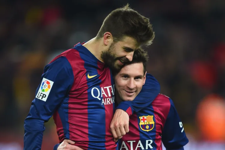 Gerard Pique and Lionel Messi